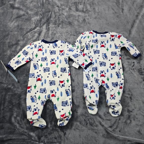 Weeplay Fleece Pajama Set 3–6M NWT 2-Pack Baby Footies Happy Camper Print - Picture 6 of 12